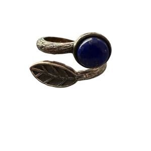 Silver Tone Leaf Wrap  Ring Size 7.5